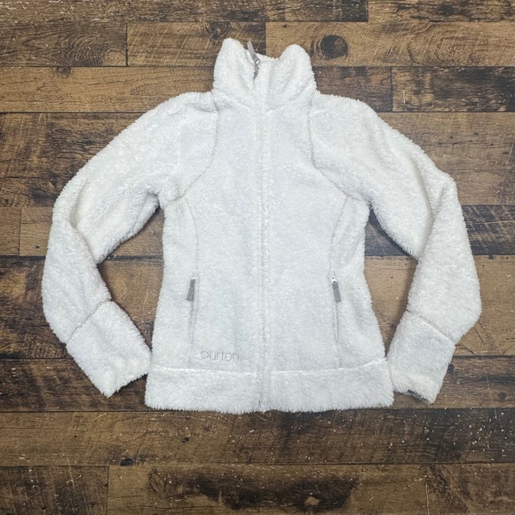 Burton Jackets & Blazers - Burton DryRide Womens White Teddy Sherpa Fleece Zip Up Jacket Medium